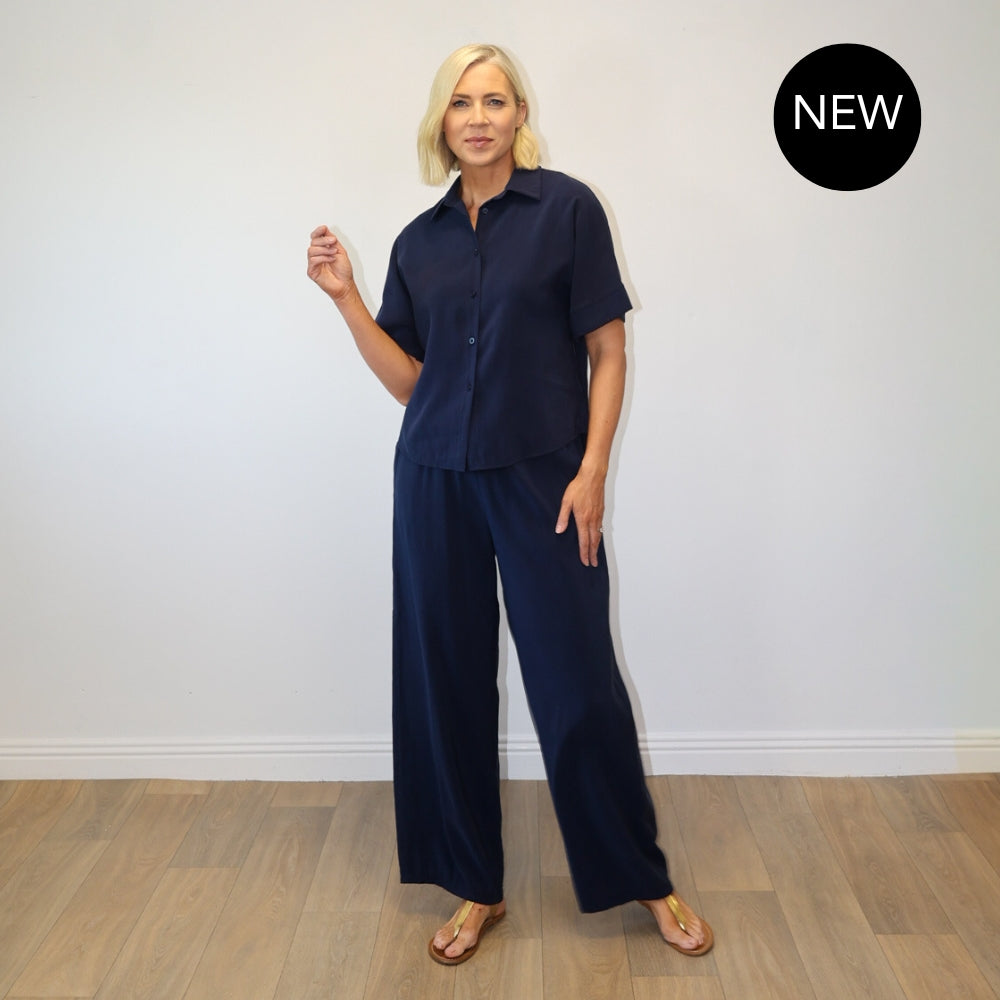 Nadia Shirt Co-ord (Navy)