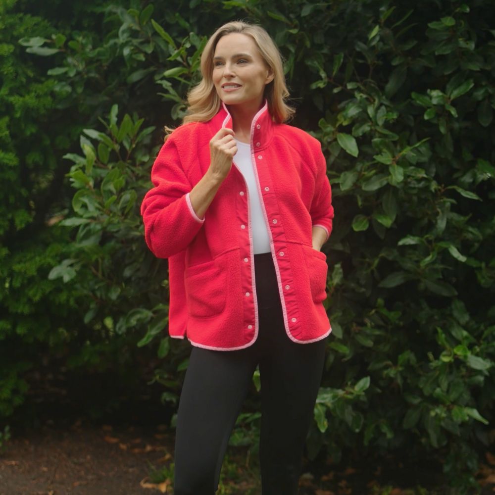 Molly Fleece Jacket (Coral Red/Pink Trim x Black/Neon Pink Trim) 2 for €85.00!