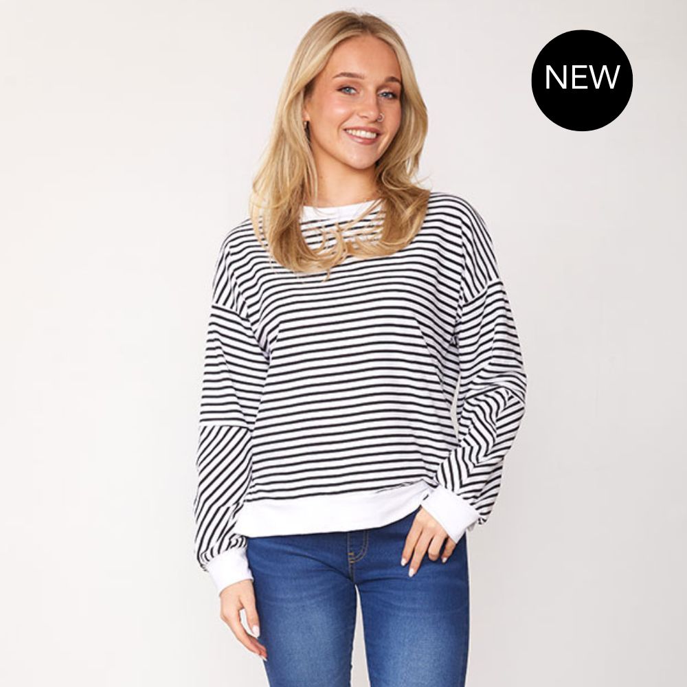 Kiera Jumper (Black Stripe)