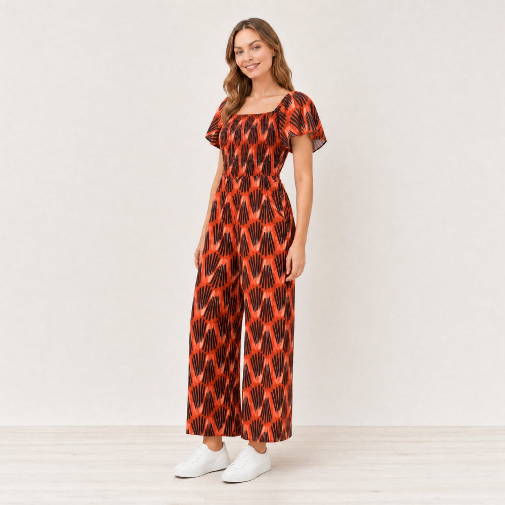 Ivan Jumpsuit Abstract Saffron