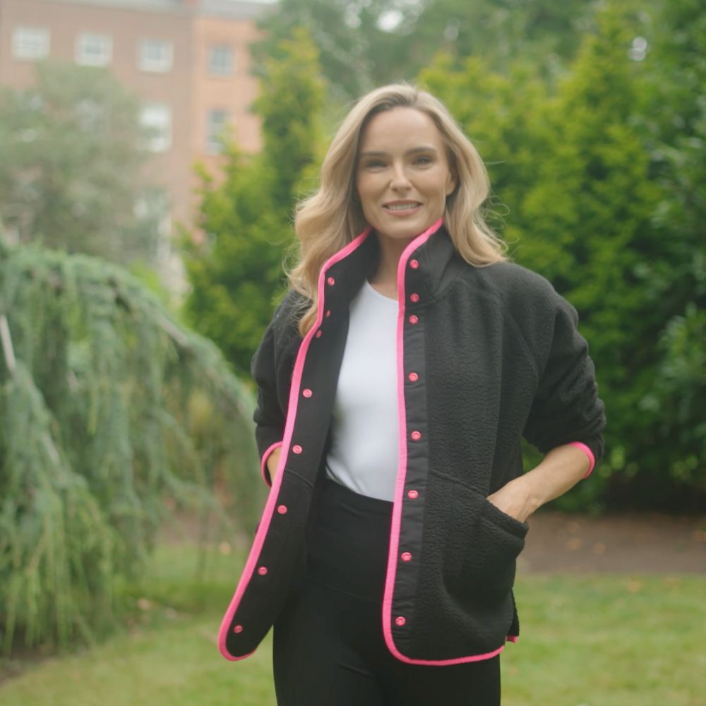 Molly Fleece Jacket (Black/Neon Pink Trim) & Kia Jeans (Denim Blue) for €85