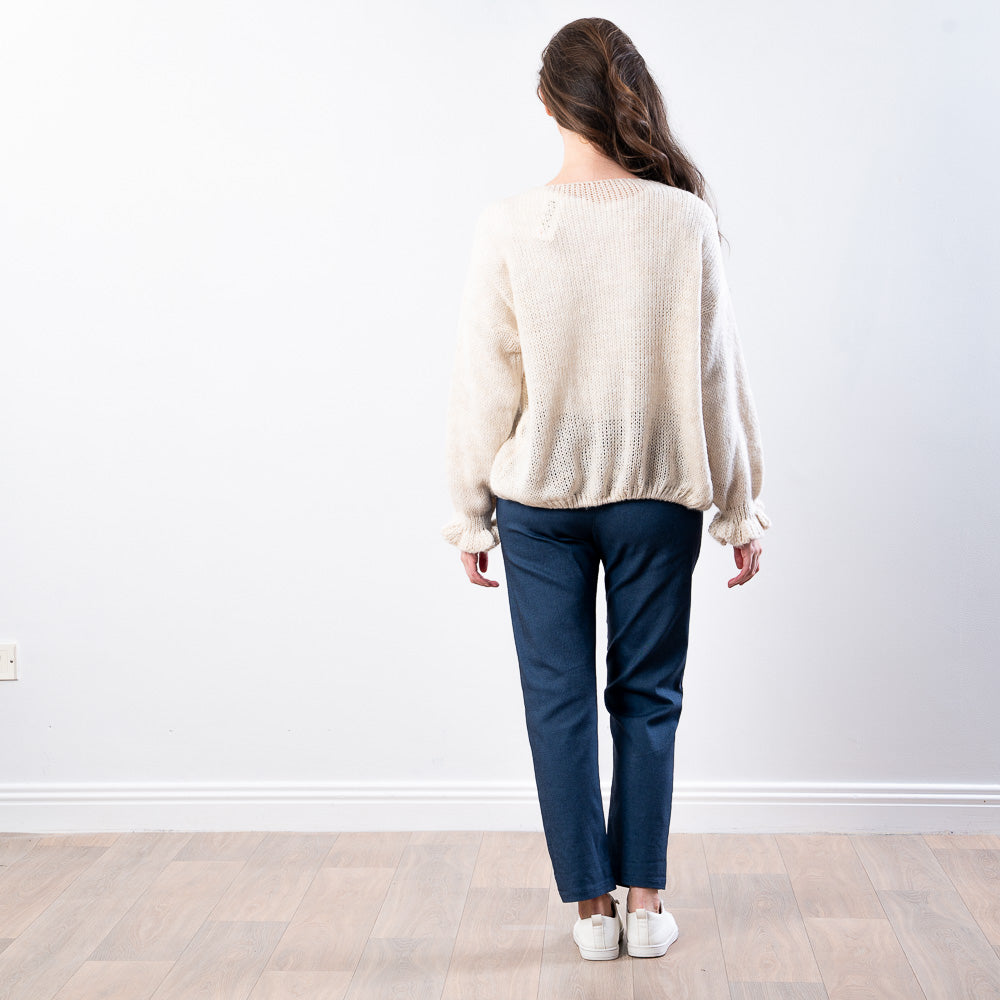 Nina Tie Front Cardigan (Cream)