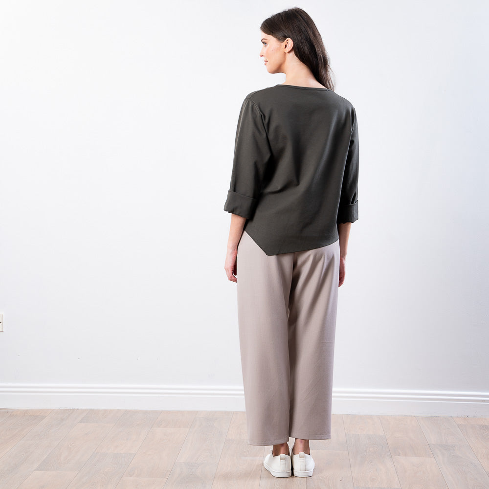 Stella Tie Belt Top (Khaki)