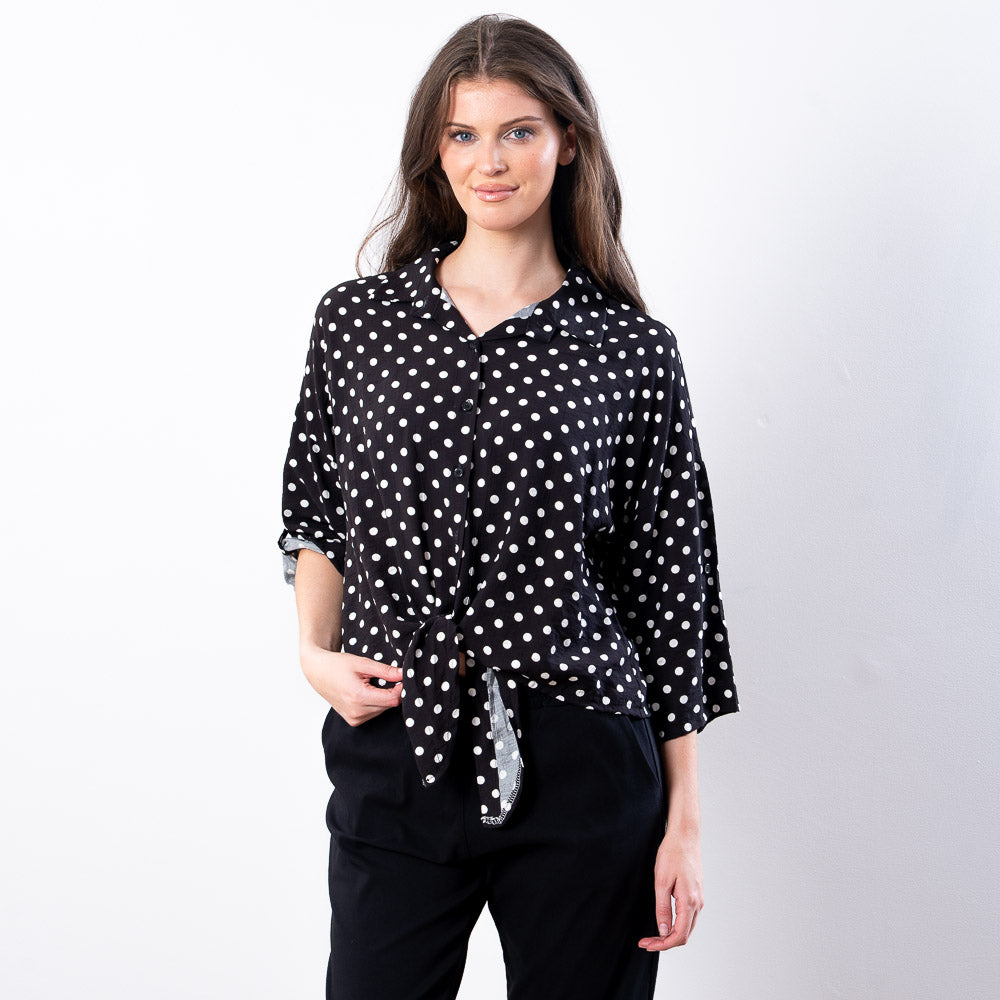 Julia Top (Black Polka Dot)