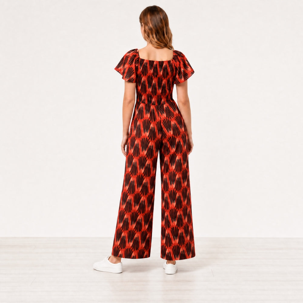 Ivan Jumpsuit Abstract Saffron