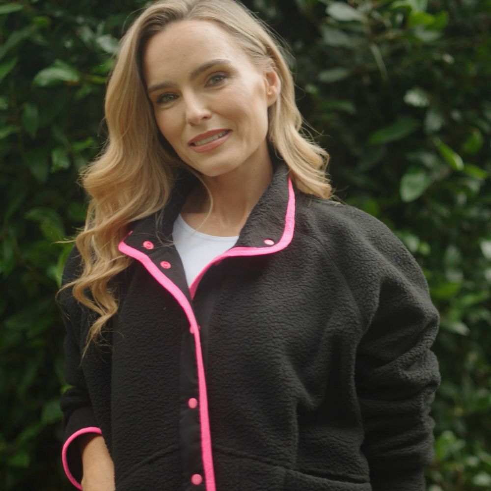 Molly Fleece Jacket (Coral Red/Pink Trim x Black/Neon Pink Trim) 2 for €85.00!