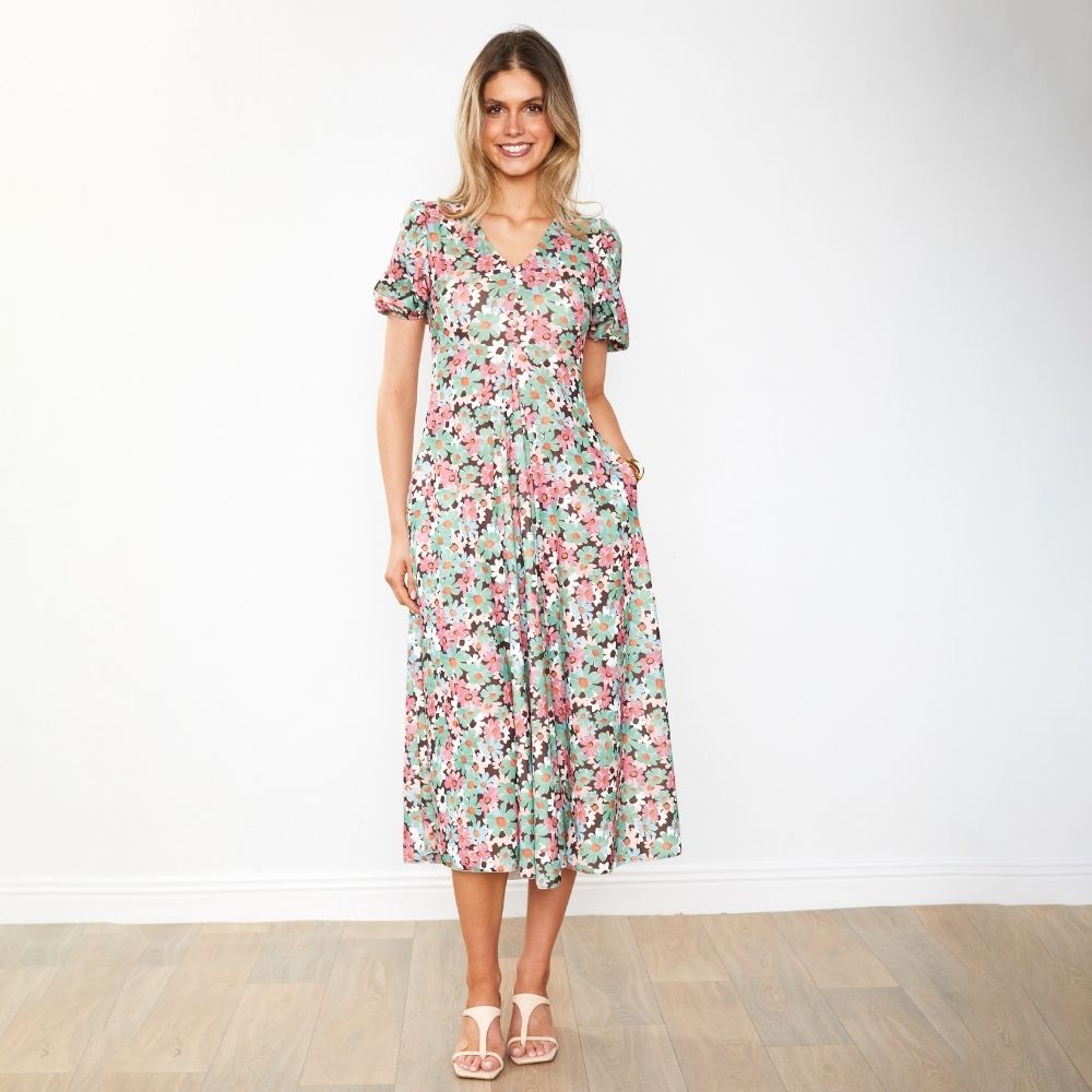 Flora Dress (Ditzy Bloom Lilac)