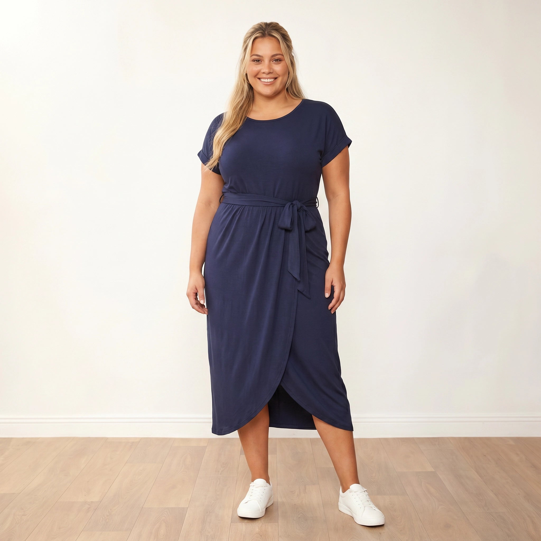 Lenny Dress Navy - Plus Size XXL - Front hero