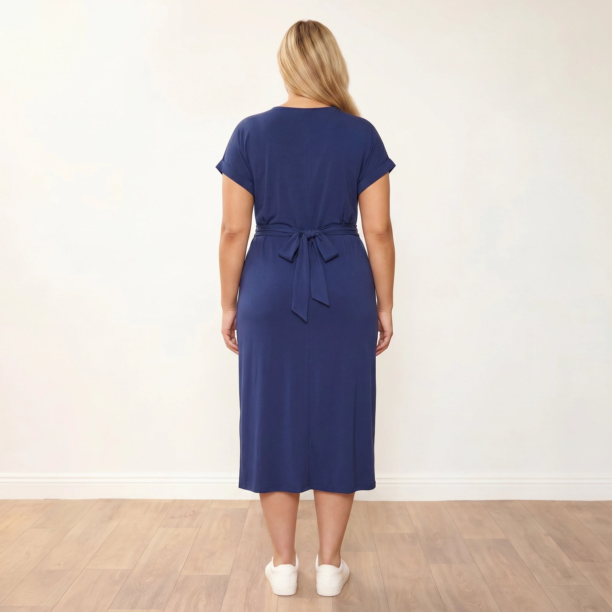 Lenny Dress Navy - Plus Size XXL - Back view