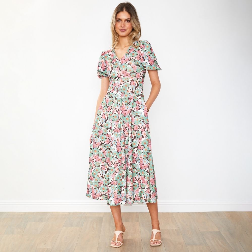 Flora Dress (Ditzy Bloom Lilac)