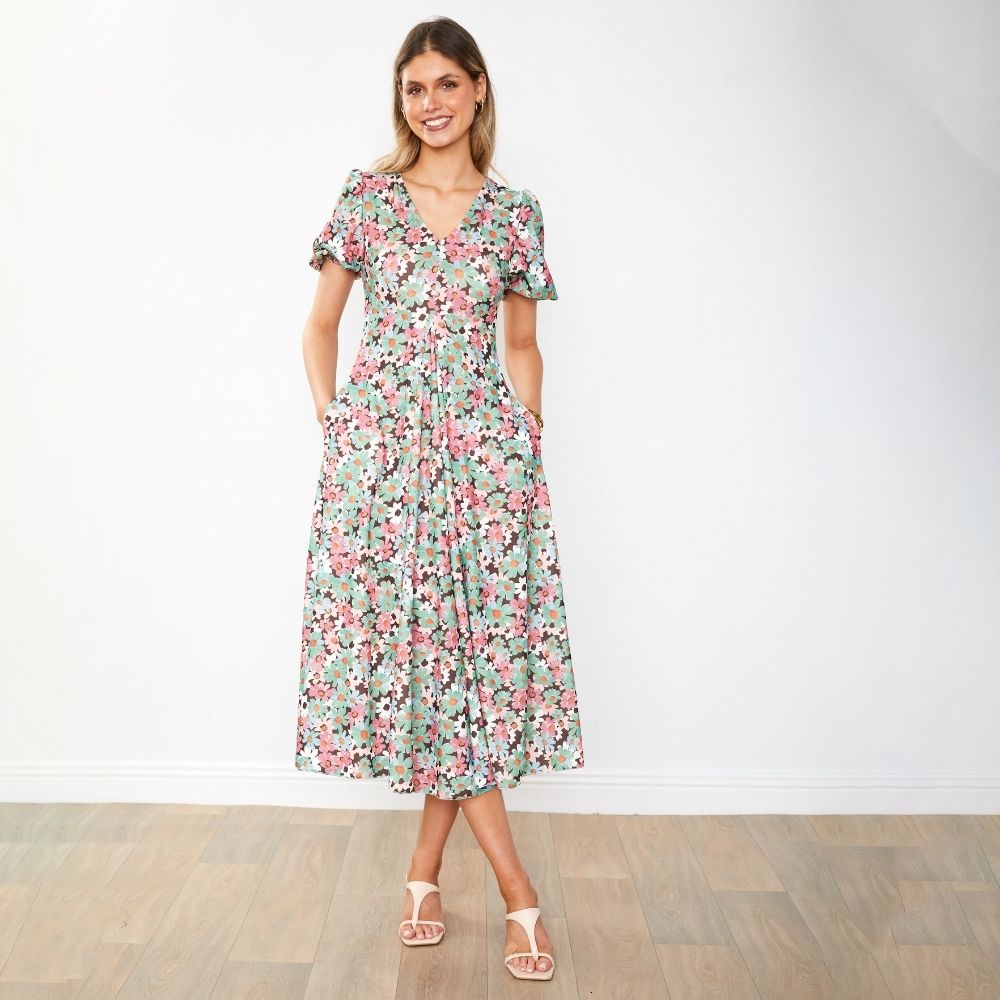 Flora Dress (Ditzy Bloom Lilac)