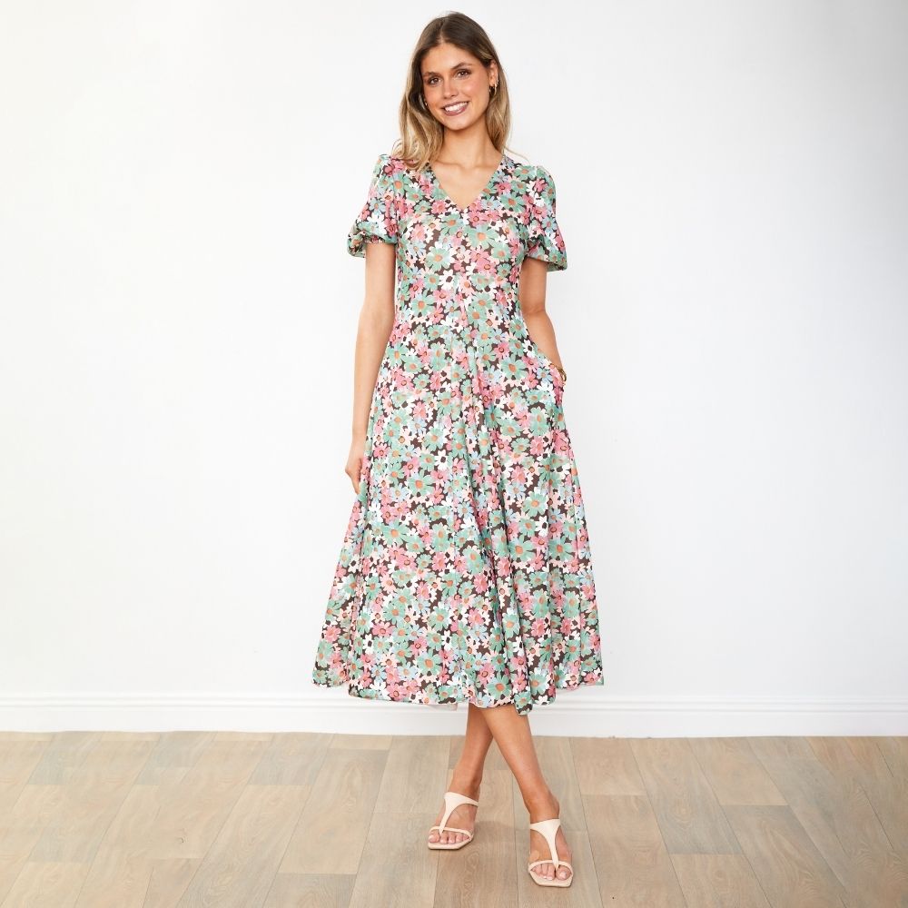 Flora Dress (Ditzy Bloom Lilac)