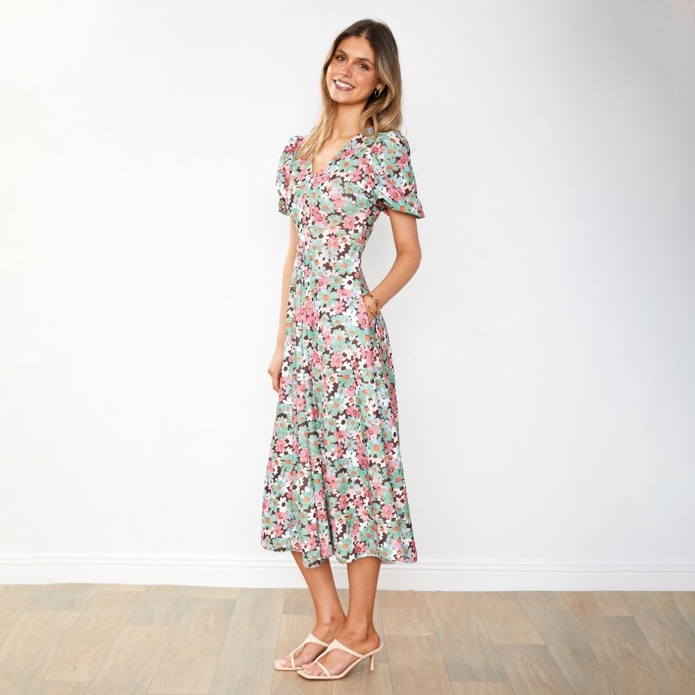 Flora Dress (Ditzy Bloom Lilac)