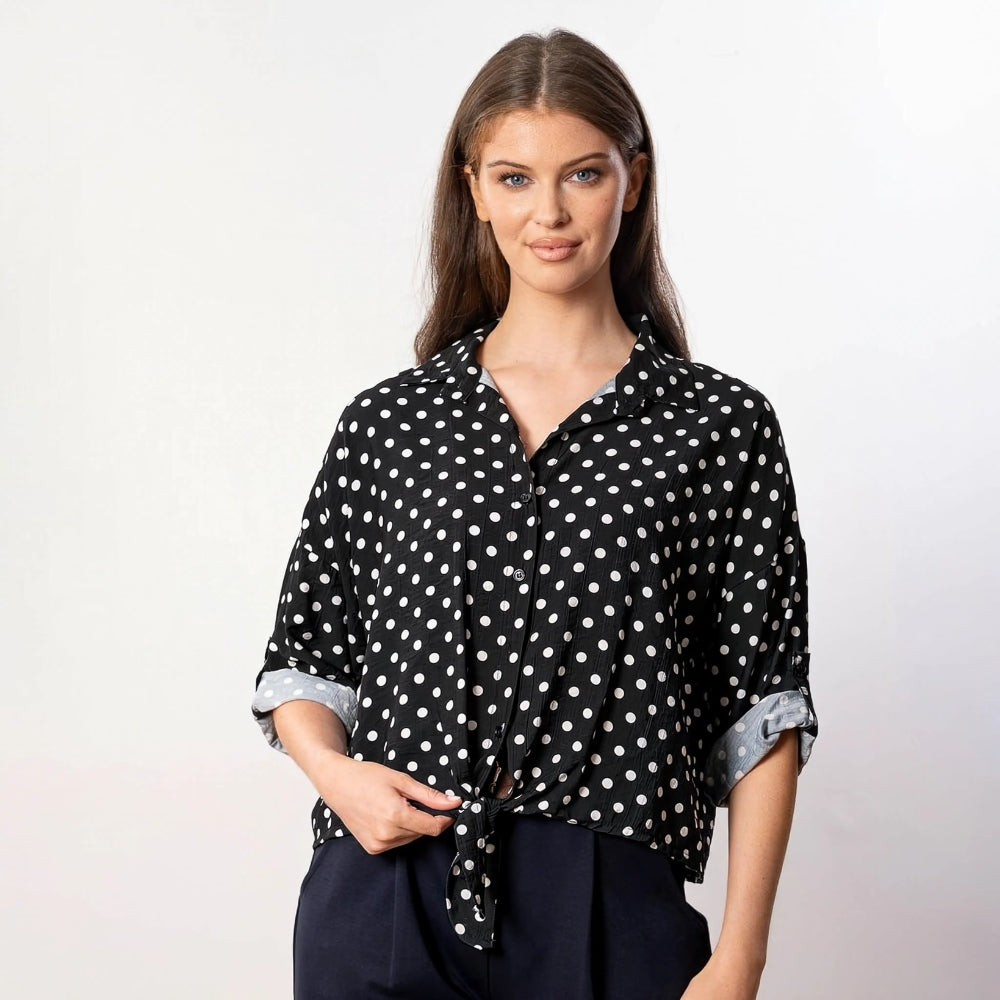 Julia Top (Black Polka Dot)