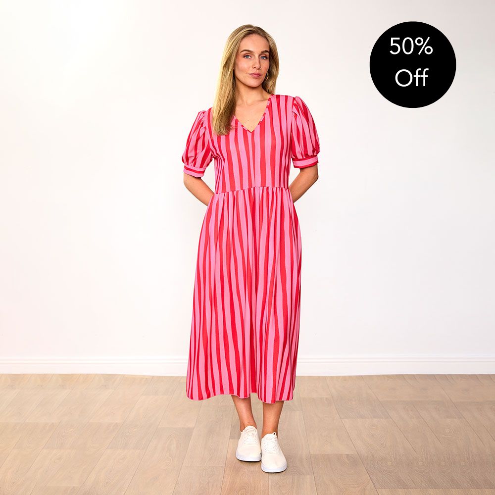 Billy Dress (Pink/Red Stripe)