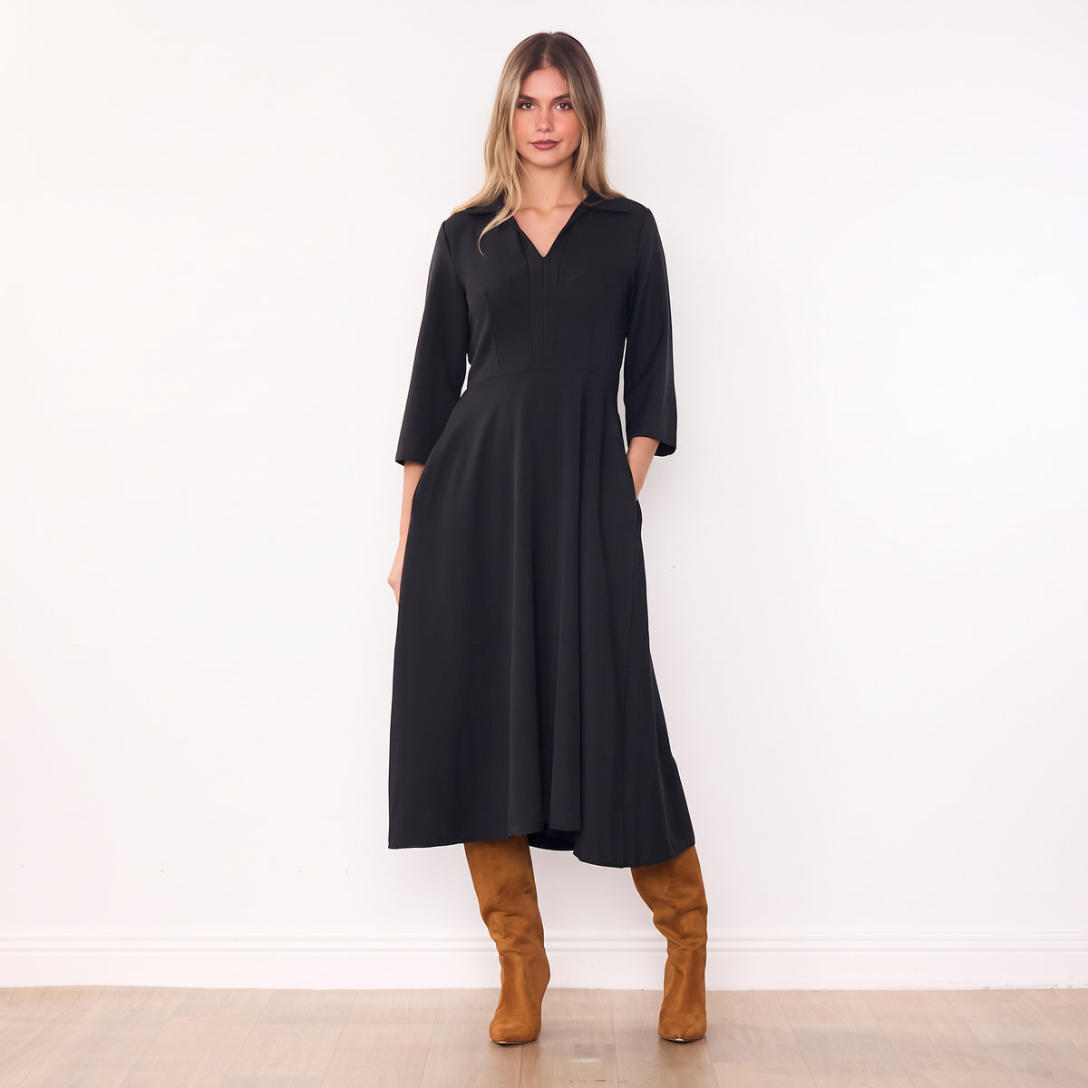 LindaCollarDressBlack3