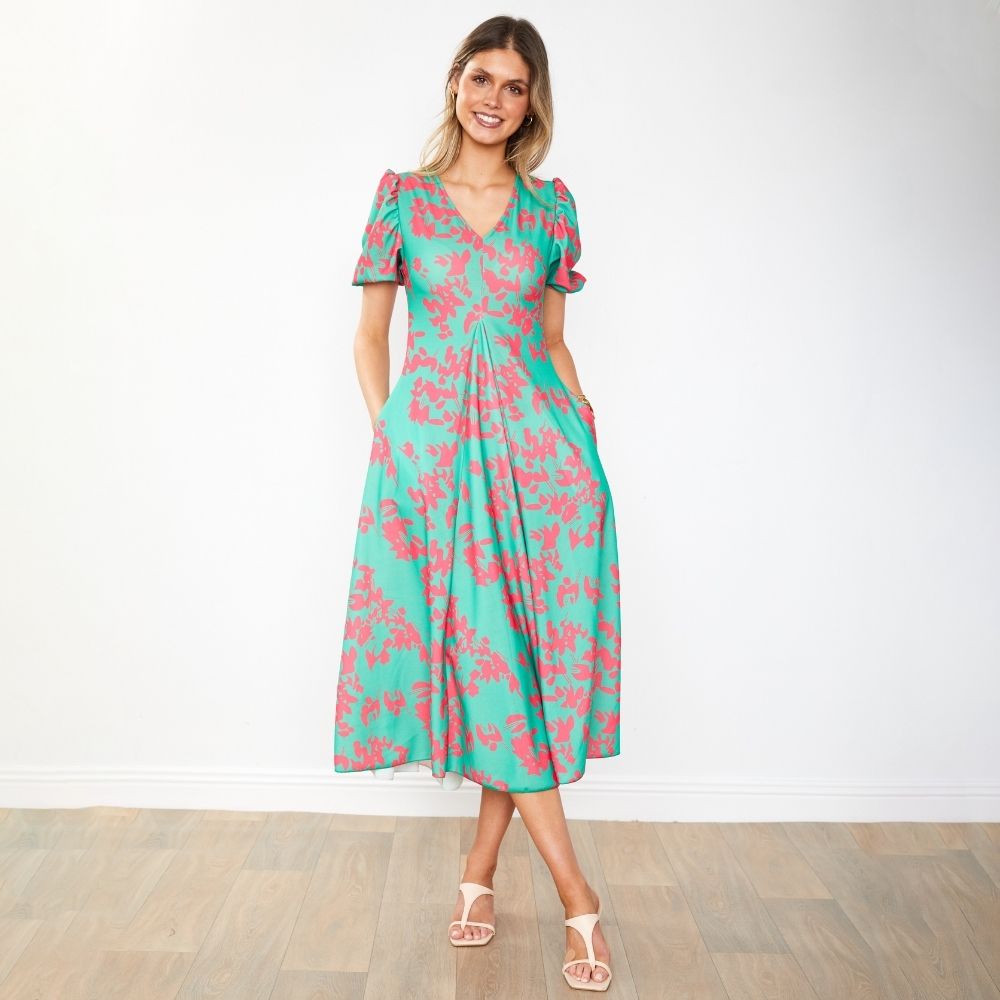 Flora Dress (Green Orchid)