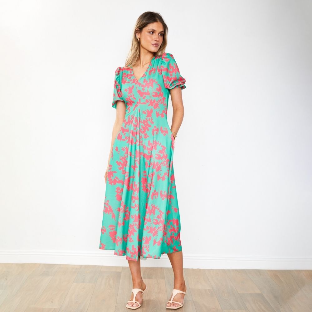 Flora Dress (Green Orchid)