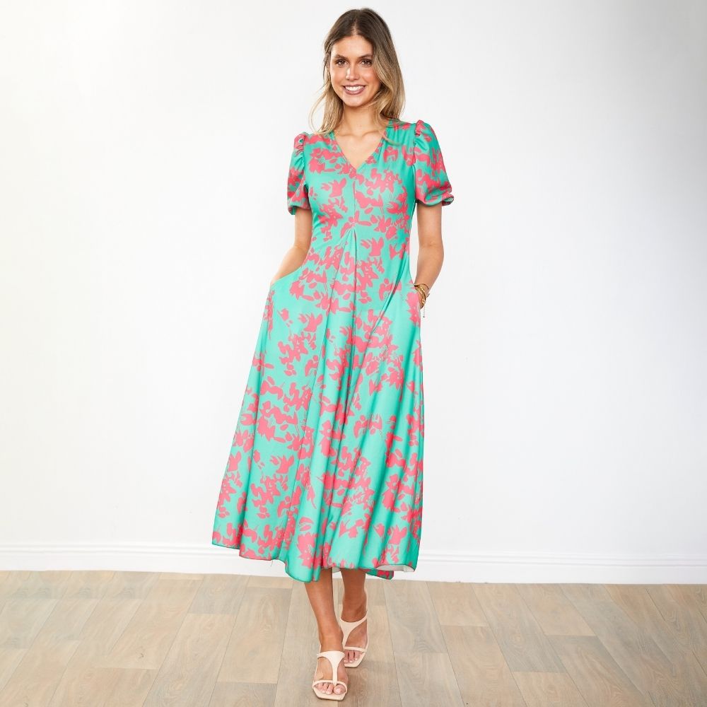 Flora Dress (Green Orchid)