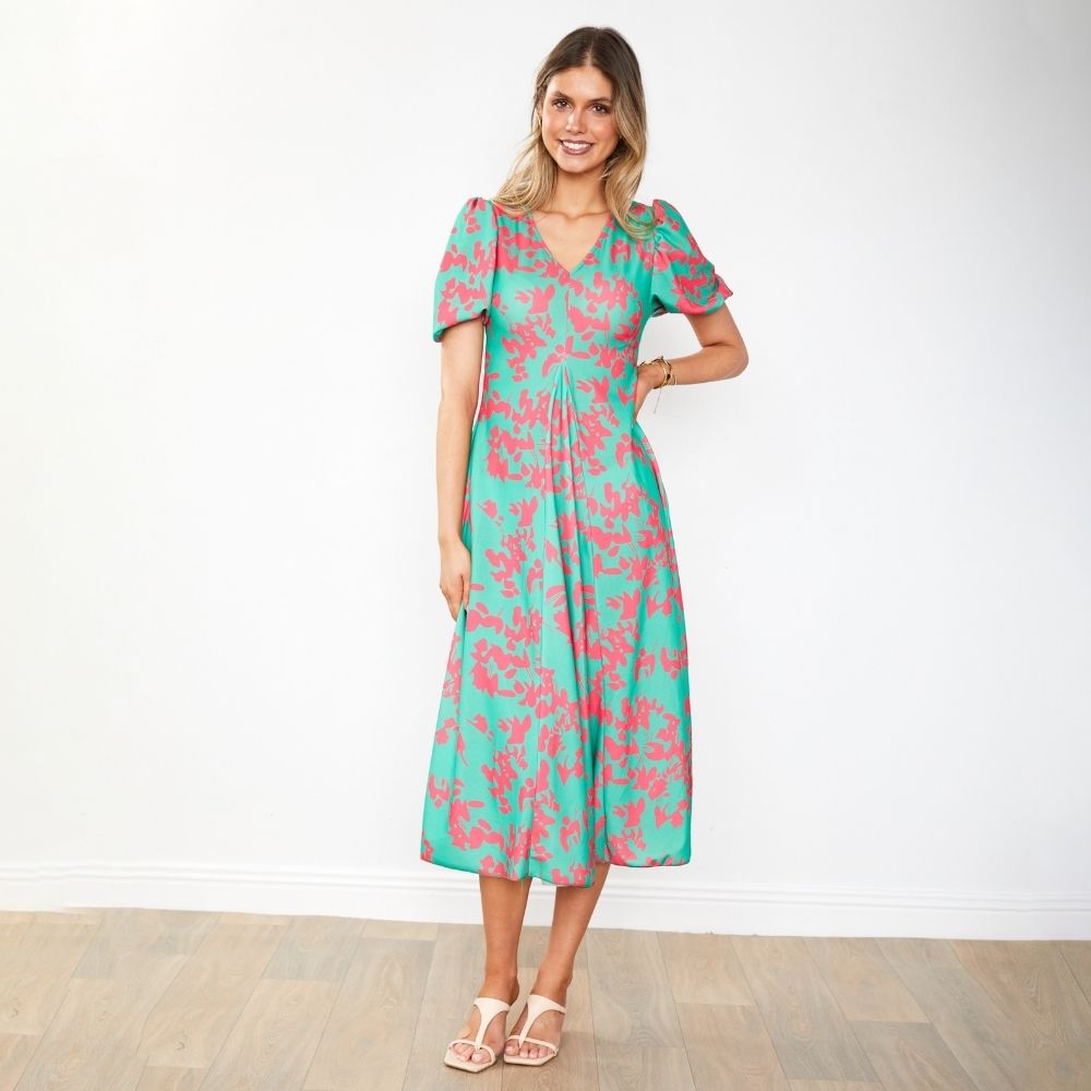 Flora Dress (Green Orchid)
