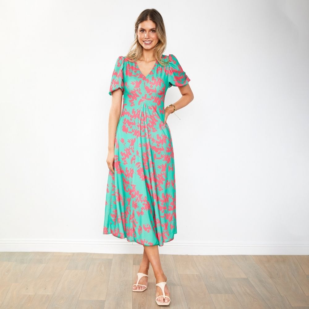 Flora Dress (Green Orchid)