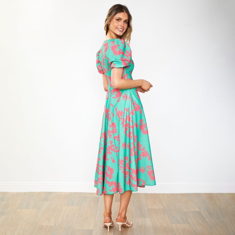 Flora Dress (Green Orchid)