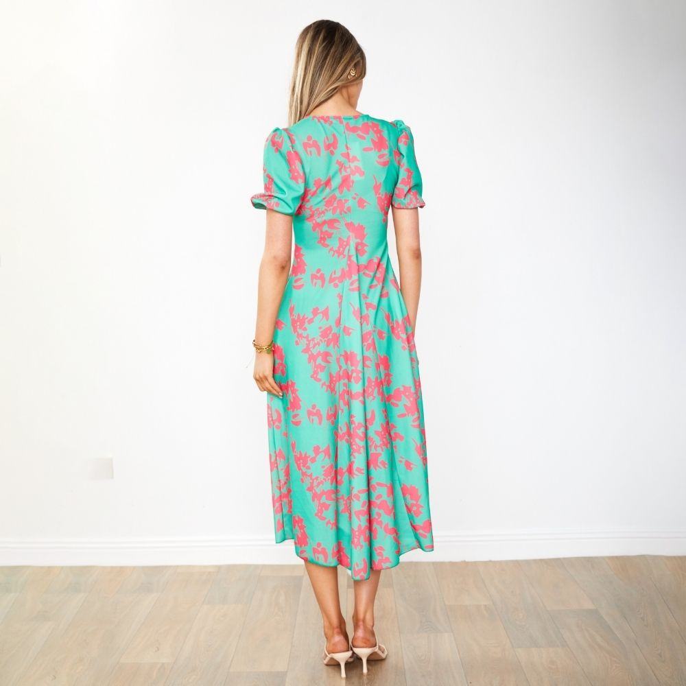 Flora Dress (Green Orchid)