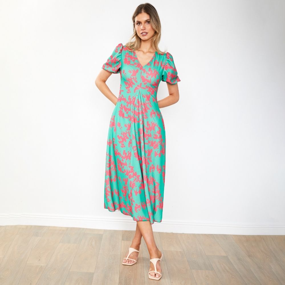 Flora Dress (Green Orchid)