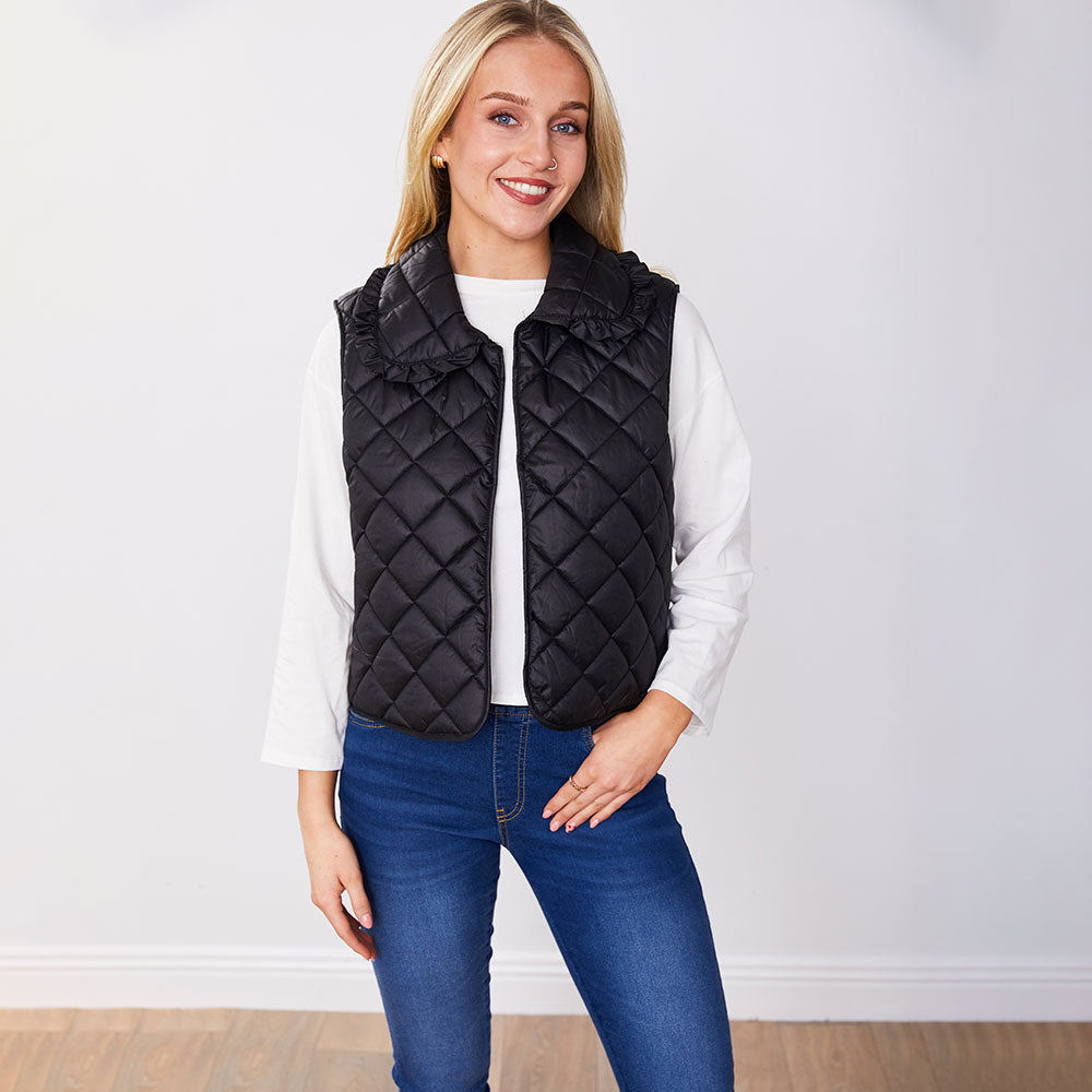 Adele Gilet in quilted black – women's gilet – view 7