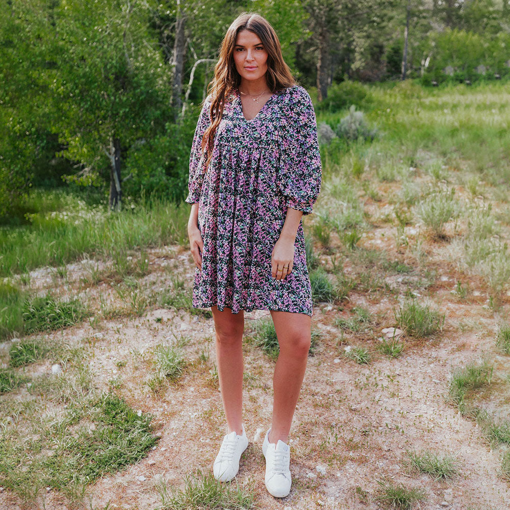 Alyssa Dress (Black Floral) - The Casual Company