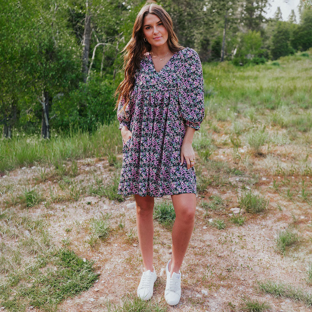 Alyssa Dress (Black Floral) - The Casual Company