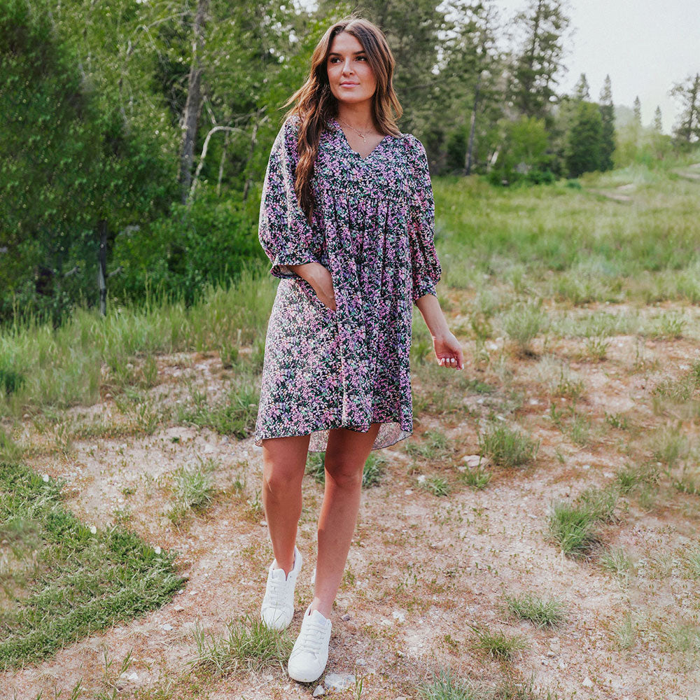 Alyssa Dress (Black Floral) - The Casual Company