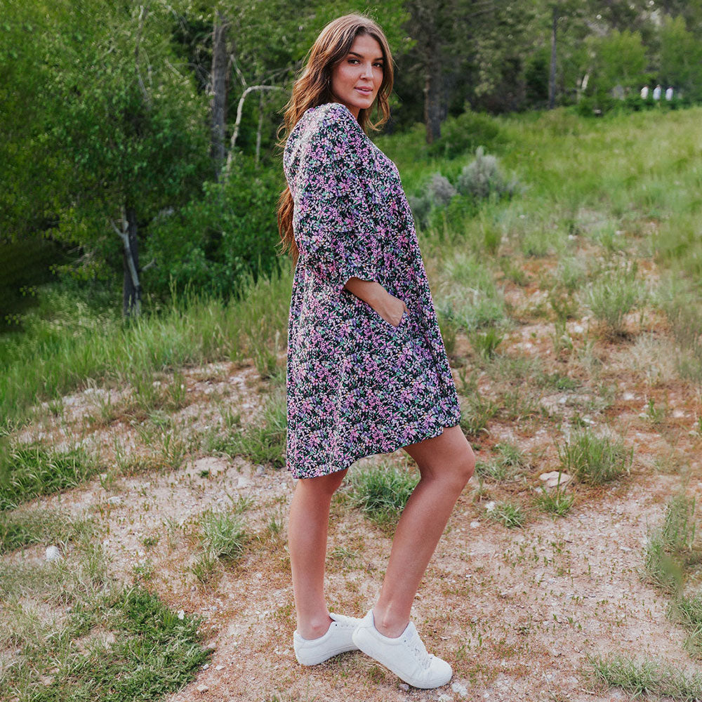 Alyssa Dress (Black Floral) - The Casual Company