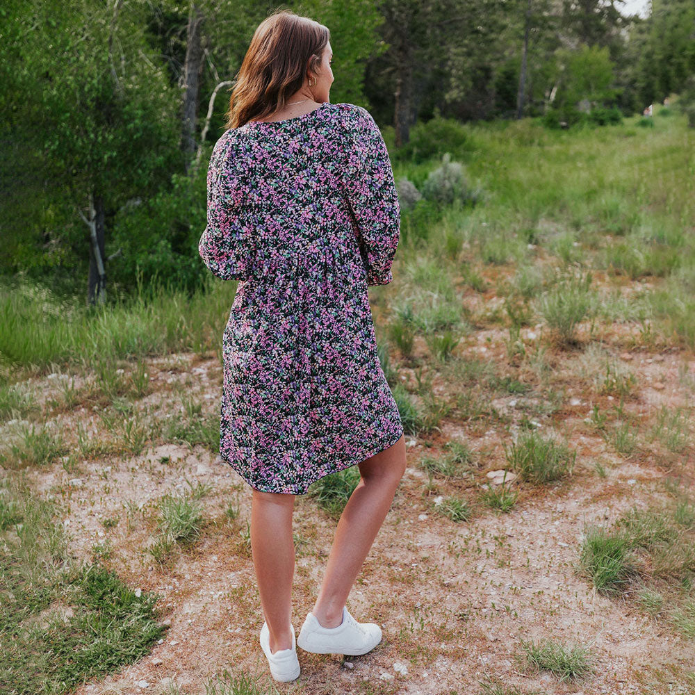 Alyssa Dress (Black Floral) - The Casual Company