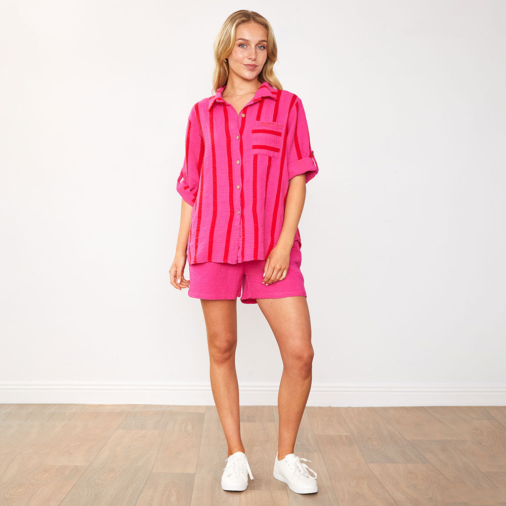 Arlow Co-Ord (Fuchsia/Red)