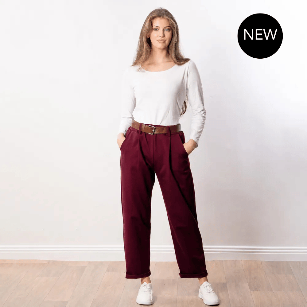 Arya Tapered Trousers (Wine)