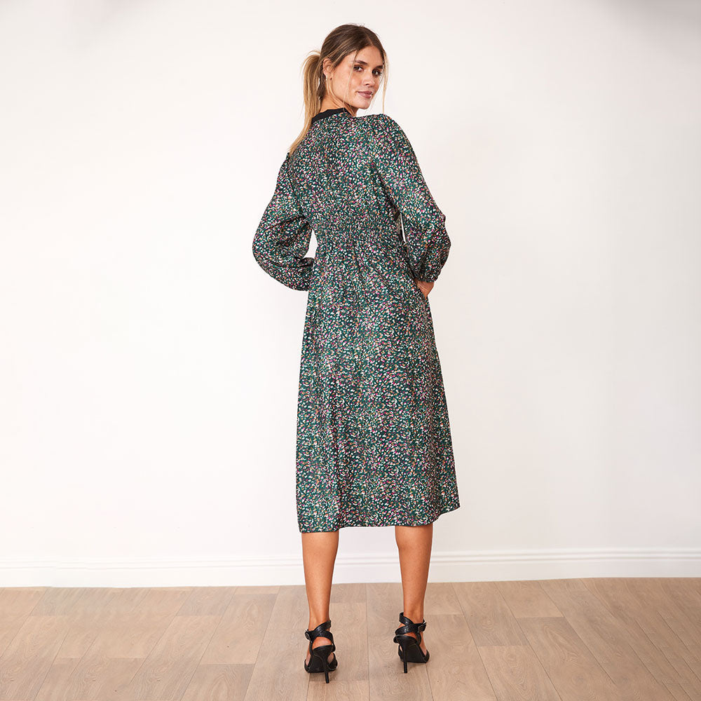 Beckie Dress (Green Floral) - The Casual Company