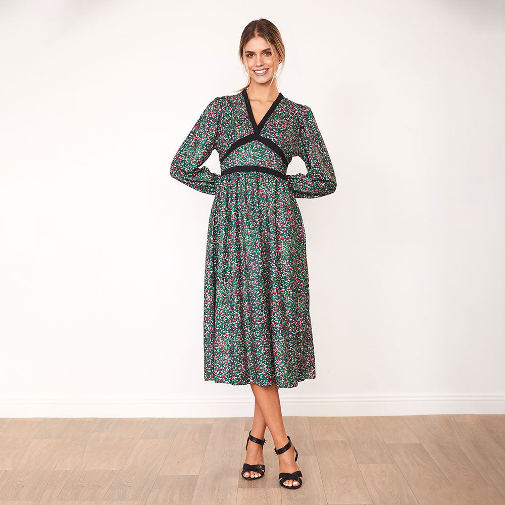 Beckie Dress (Green Floral) - The Casual Company