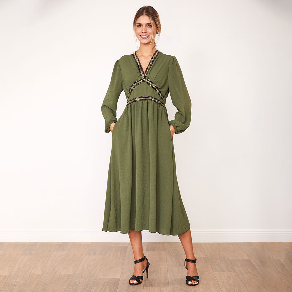 Beckie Dress (Khaki) - The Casual Company