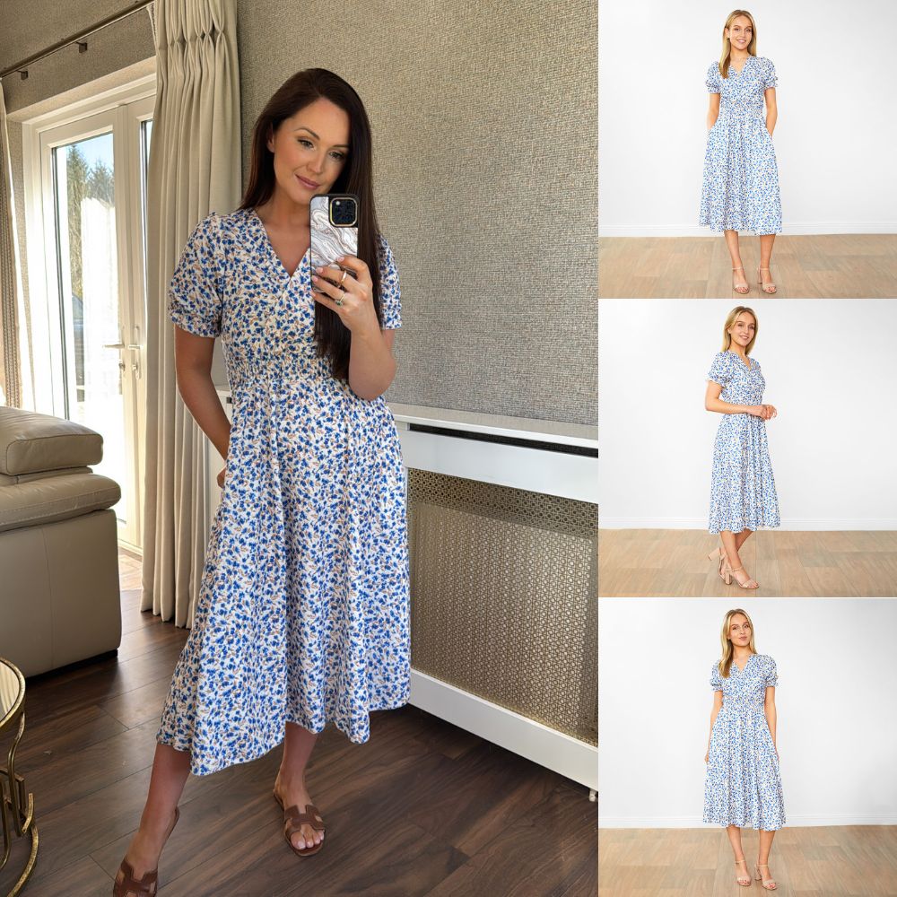 Belle Dress (Honeysuckle Blue)