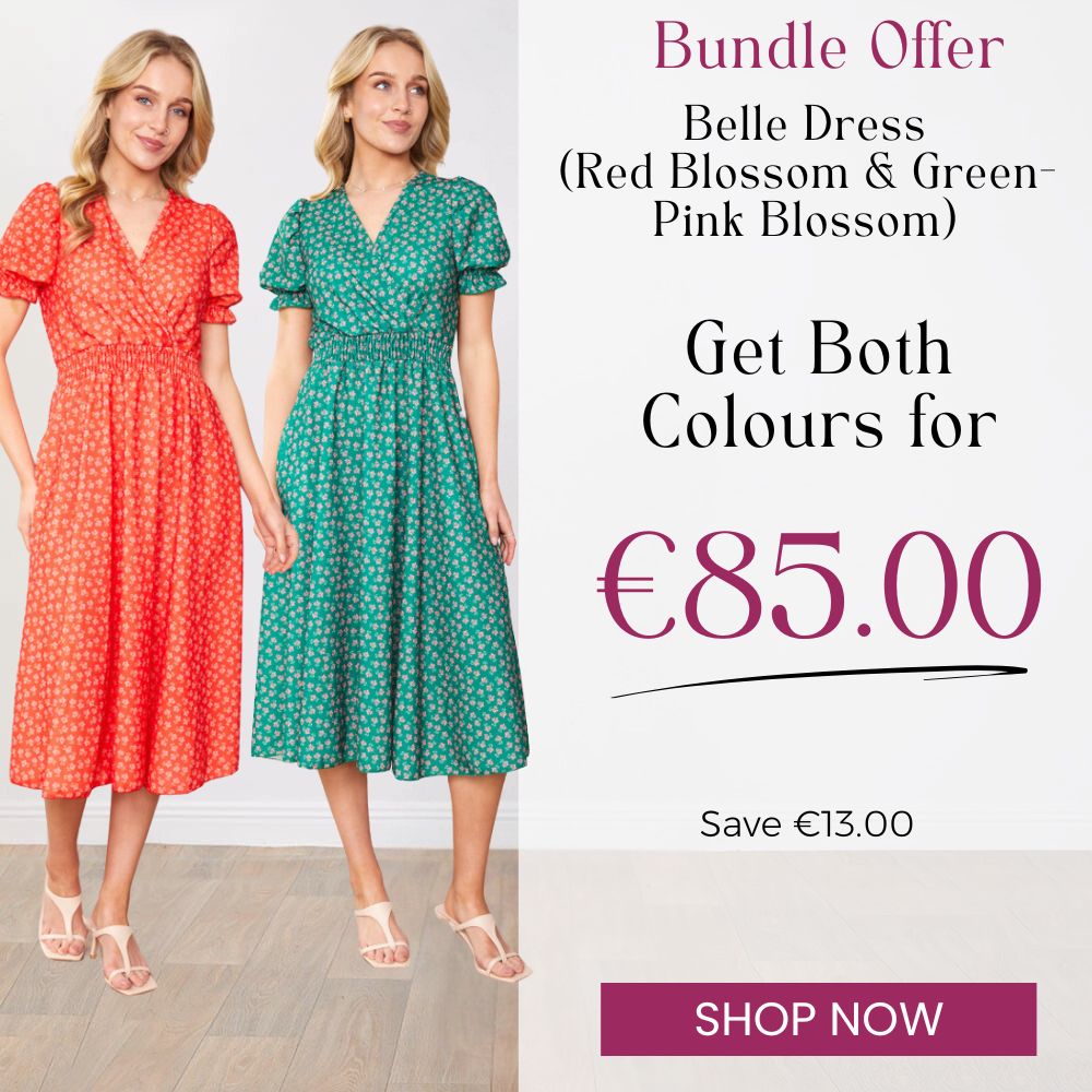 Belle Dress Red Blossom & Green/Pink Blossom (2 for €85)