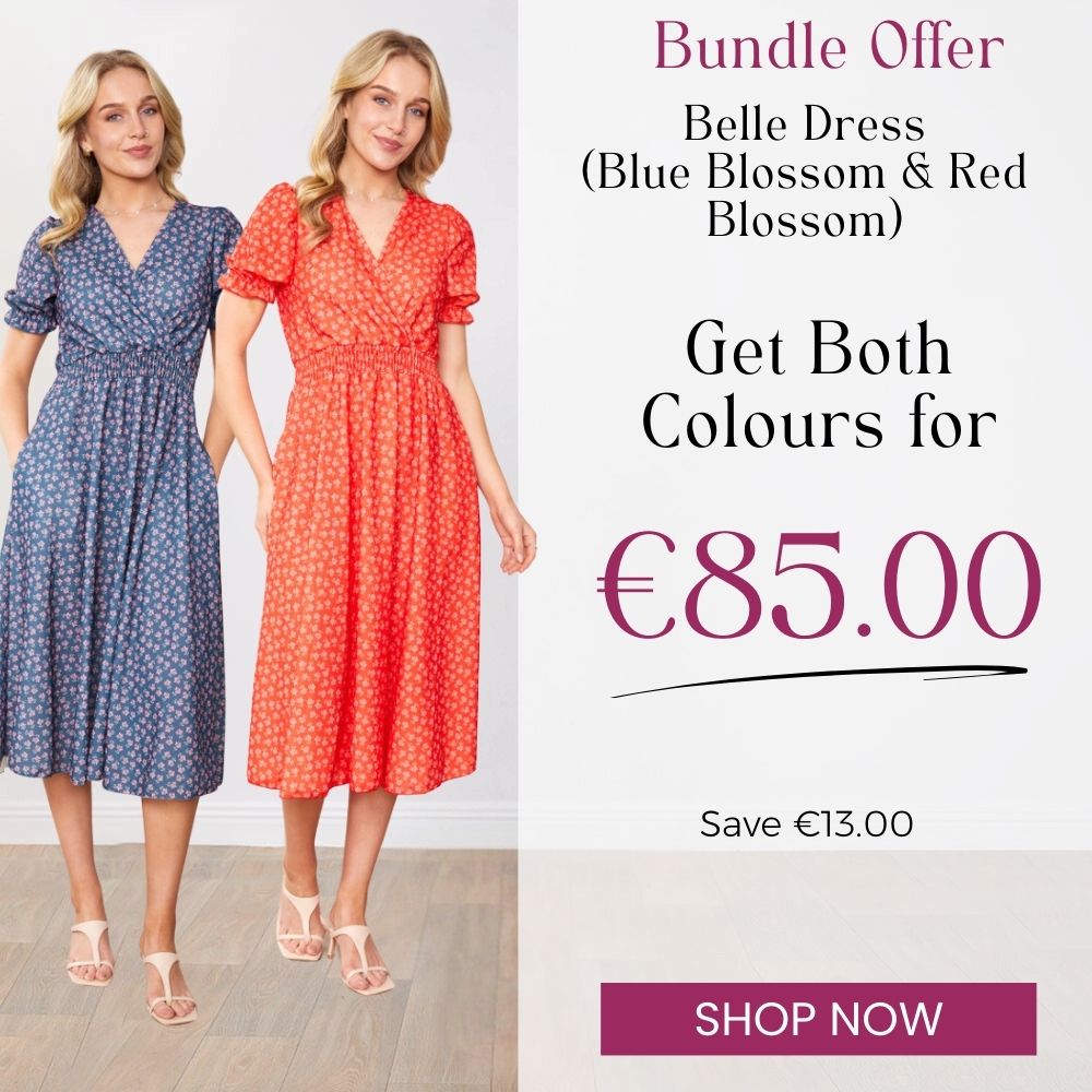 Belle Dress Blue Blossom & Red Blossom (2 for €85)