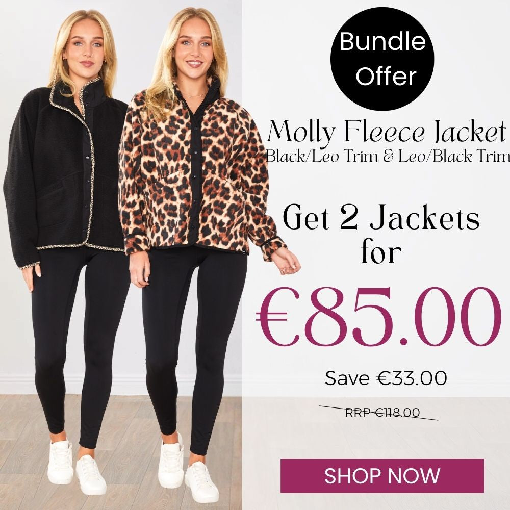 Molly Fleece Jacket (Black/Leopard Trim x Leopard/Black Trim) 2 for €85.00!