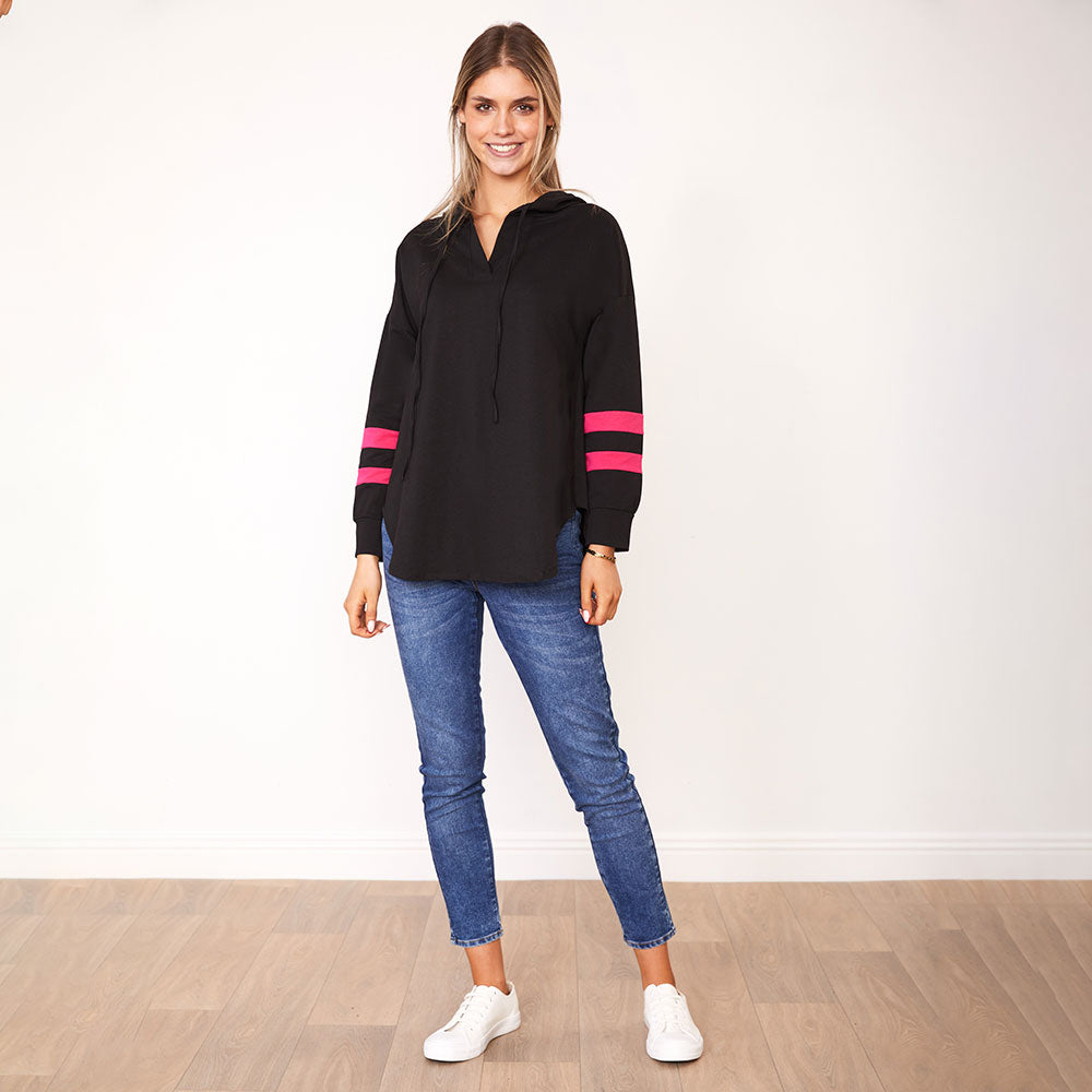 Bree Hoody (Black/Fuchsia)