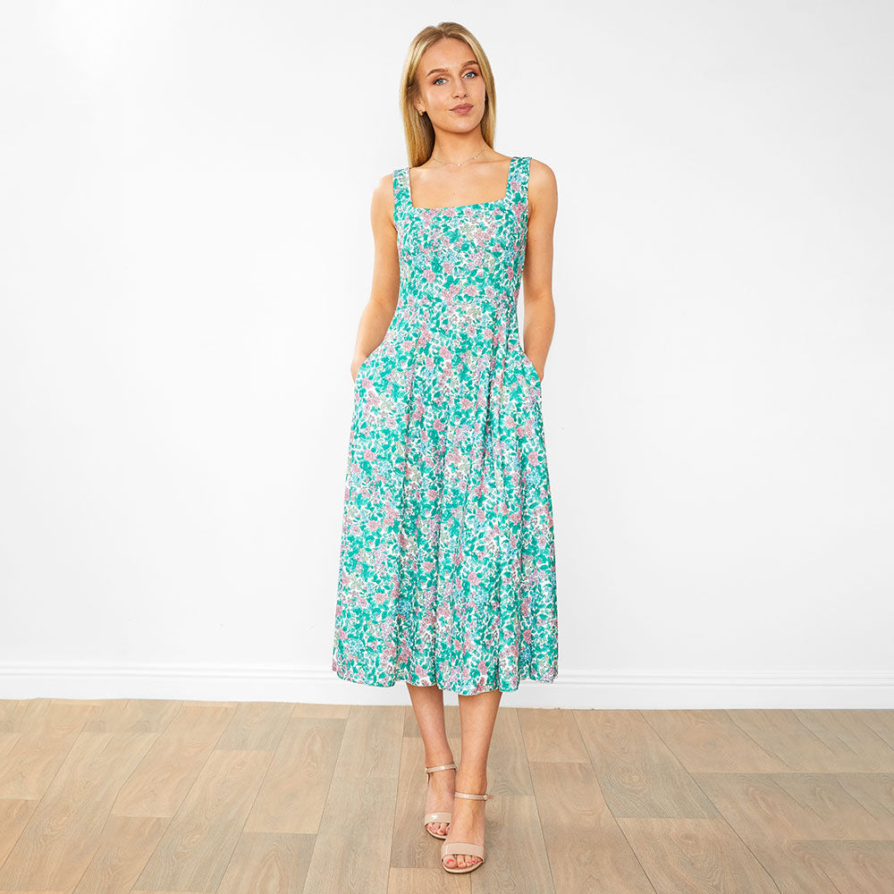 Bronagh Dress (Green Floral)