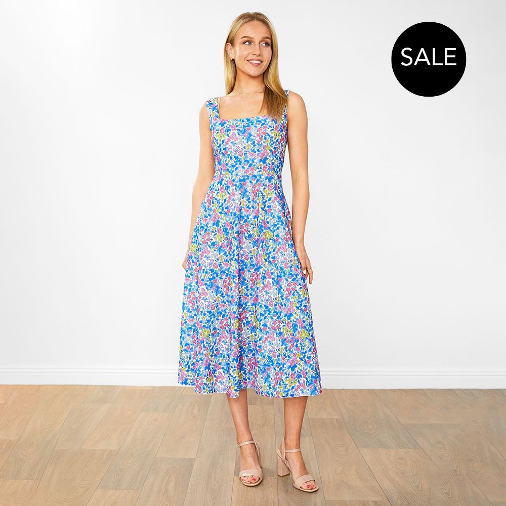 Bronagh Dress (Blue Floral)