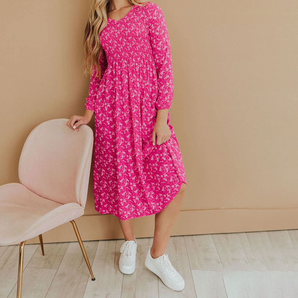 Nadia Dress (Fuchsia)
