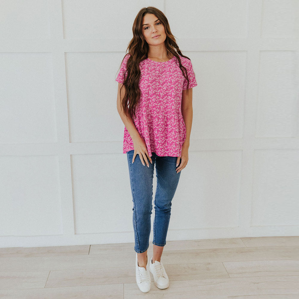 Grace Top (Pink Floral)