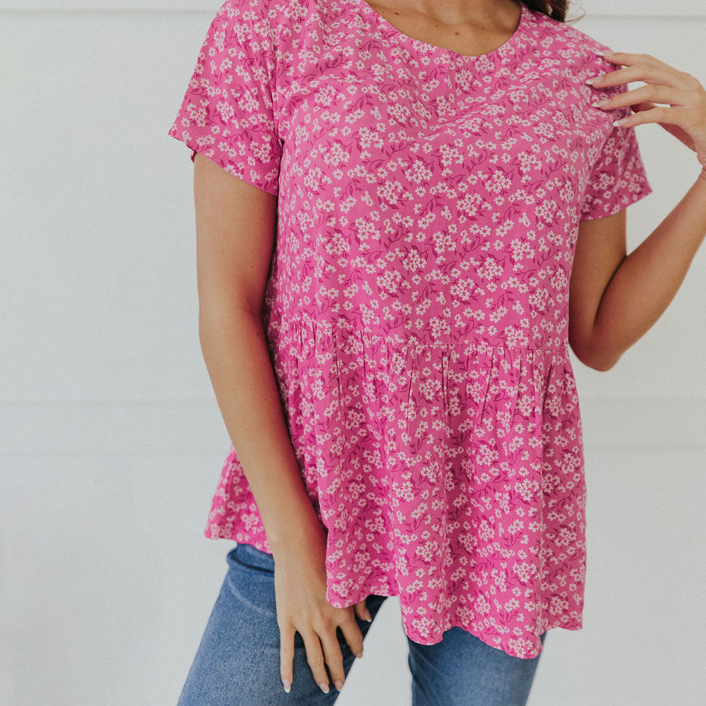 Grace Top (Pink Floral)