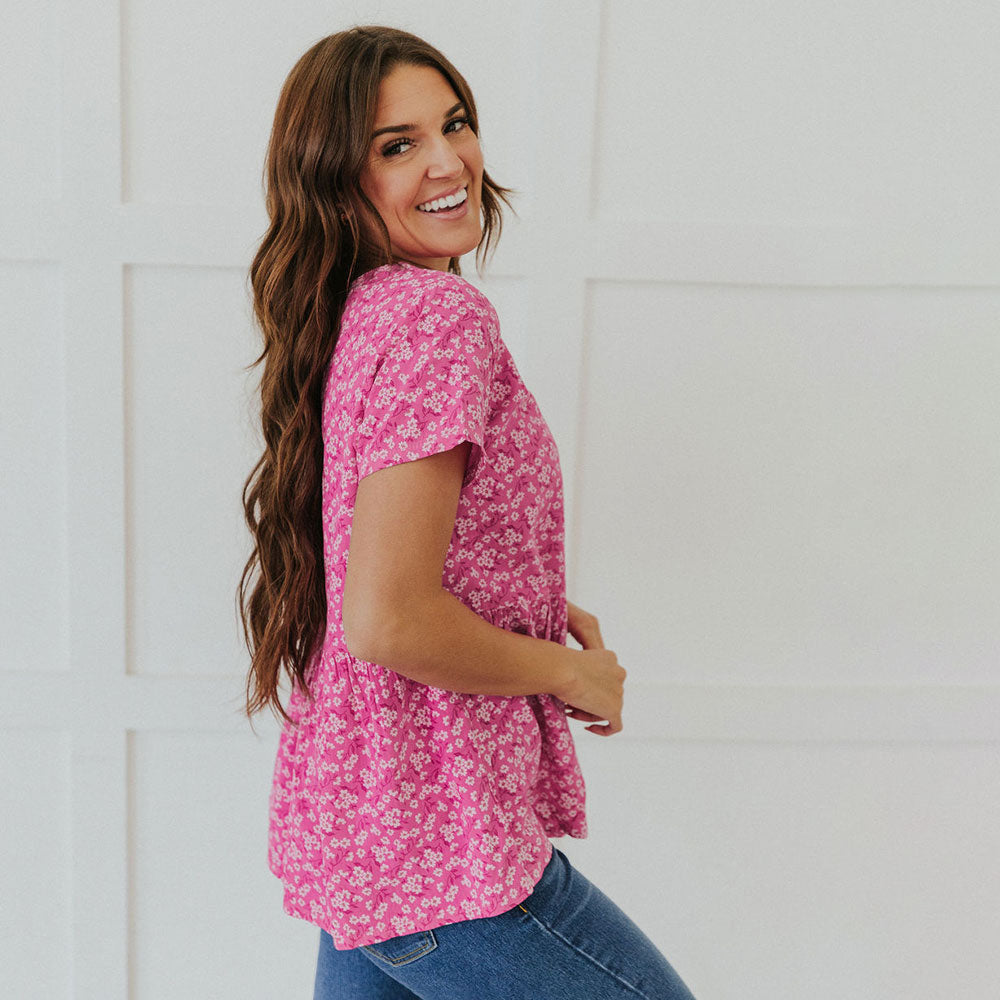Grace Top (Pink Floral)